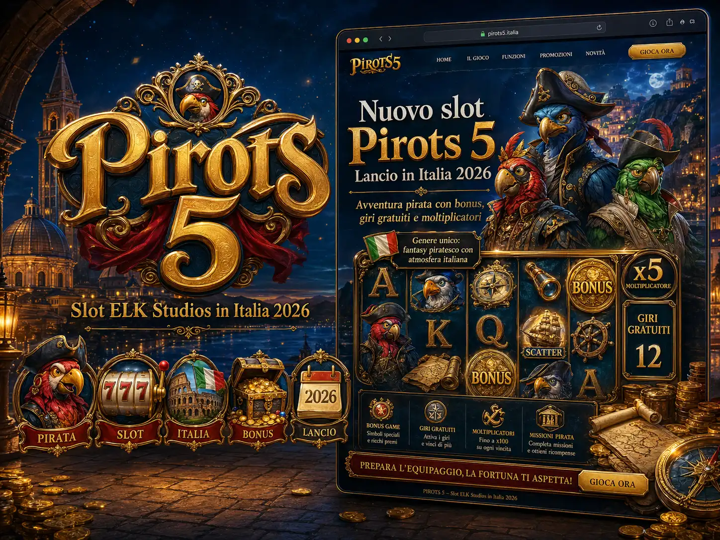 Pirots 5 — Slot ELK Studios in Italia 2026