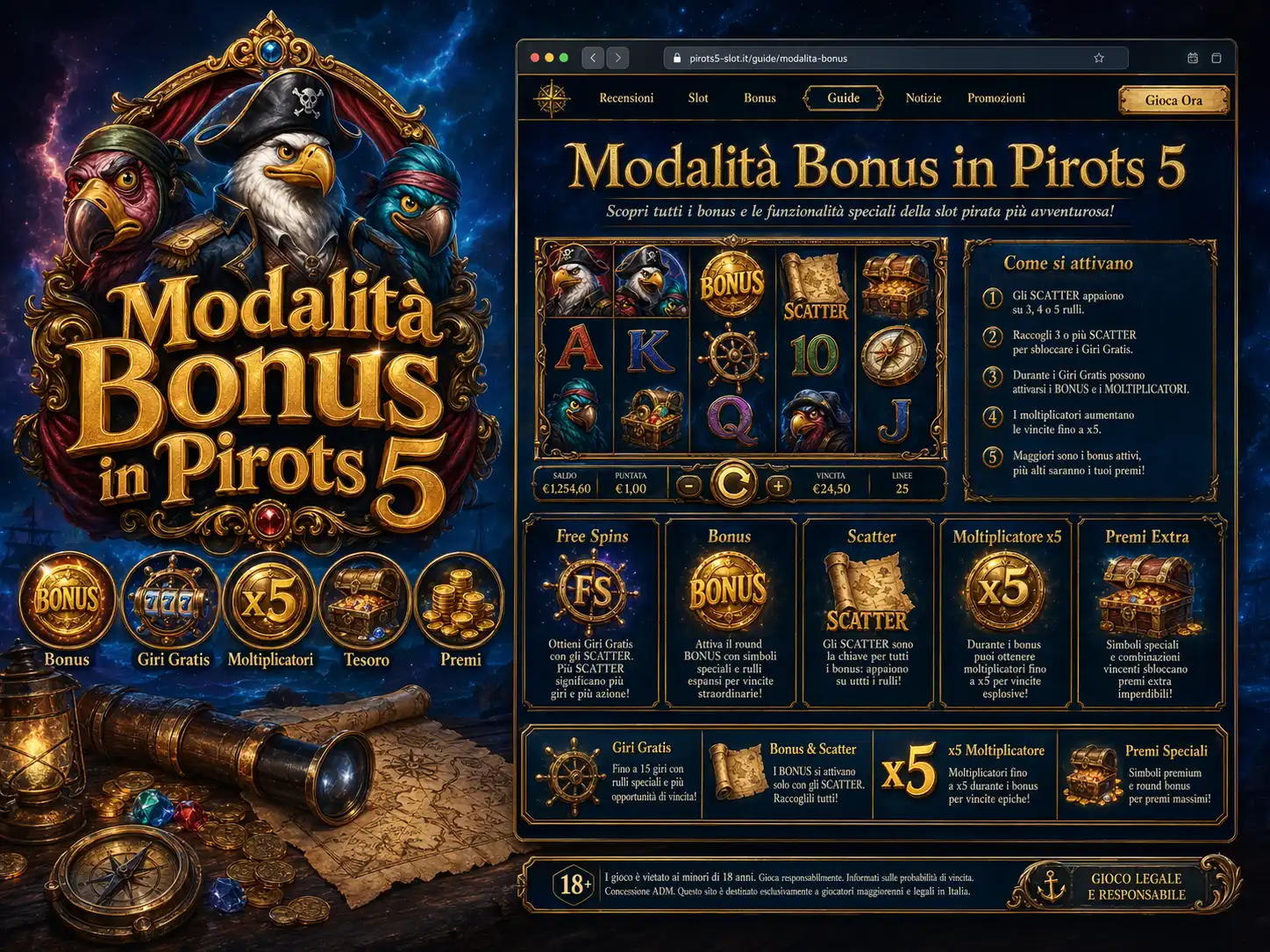 Modalità Bonus in Pirots 5